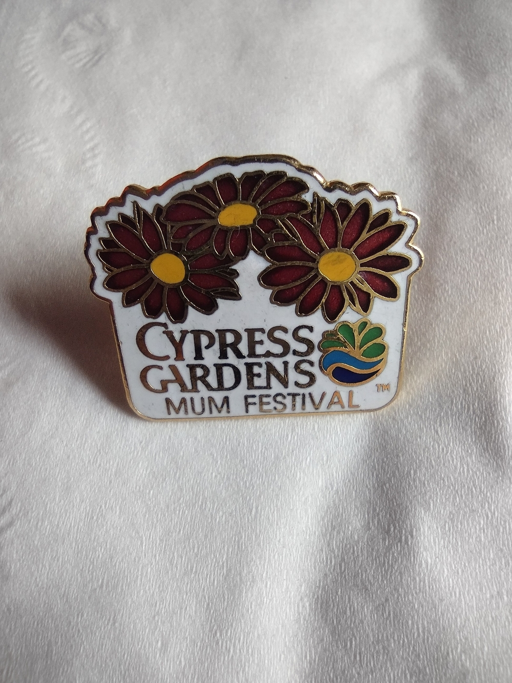 Mum Festival Enamel Pin - Red and Yellow Floral Design